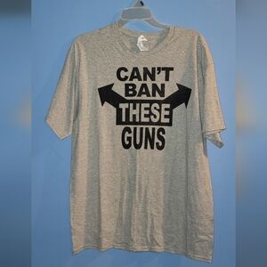 Gray Graphic T-Shirt with Bold Text